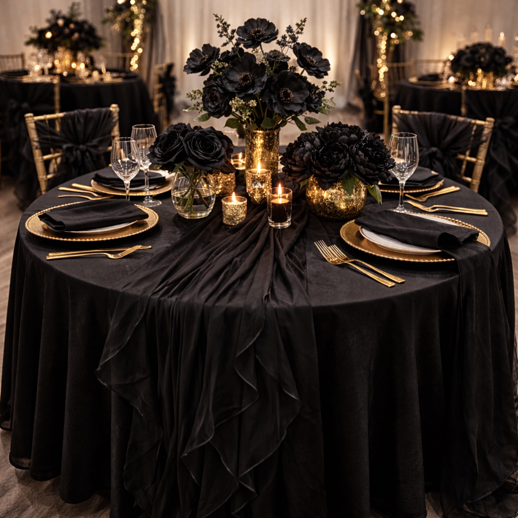 Black Elegance Linen Rental Package