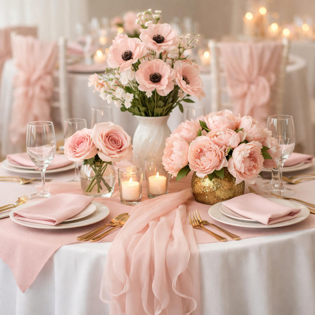 Blush Elegance Table Collection Rental