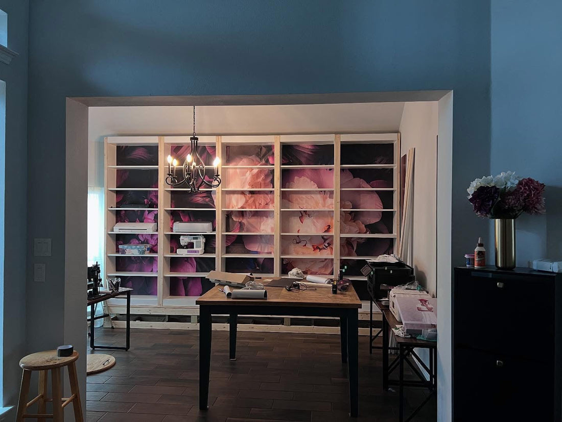 Craft Room-Glow-Up: Using Wallpaper as a Mural Background