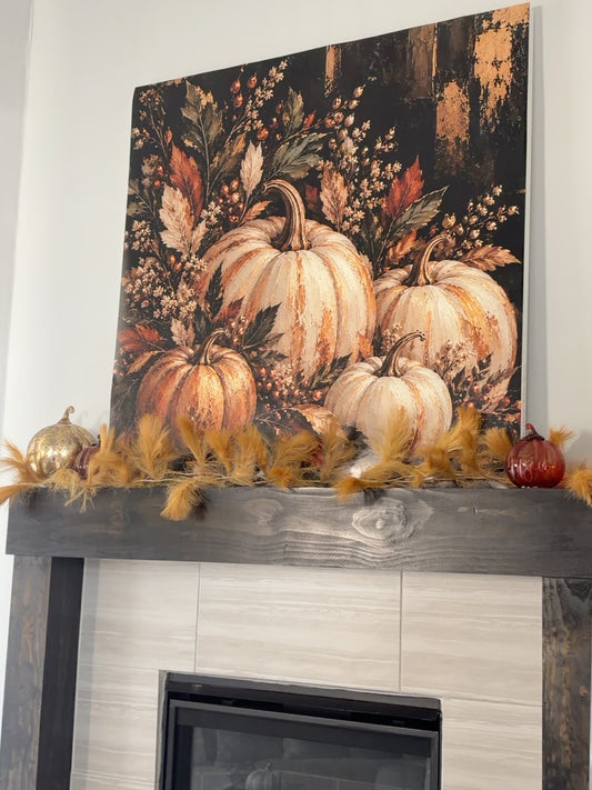 Golden Harvest | Moody Autumn Pumpkin Printable Wall Art