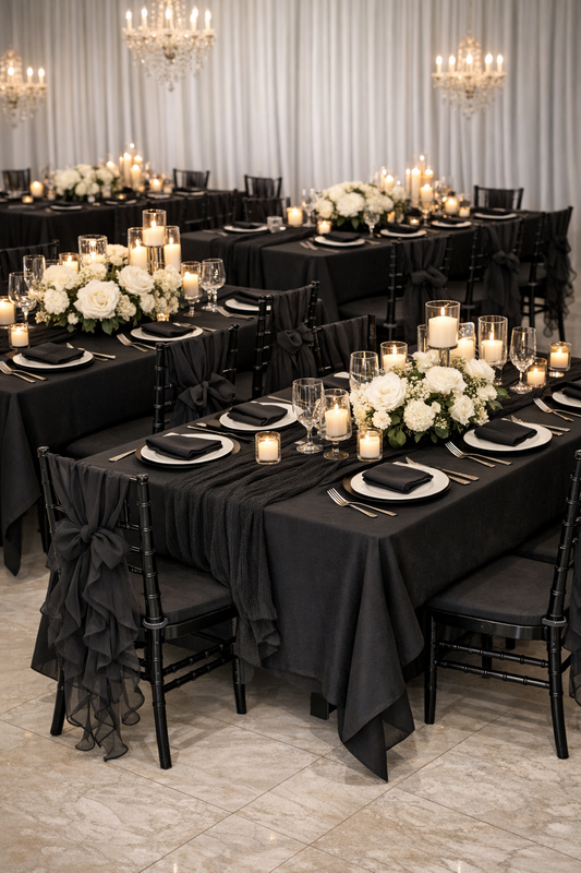 Black Elegance Linen Rental Package