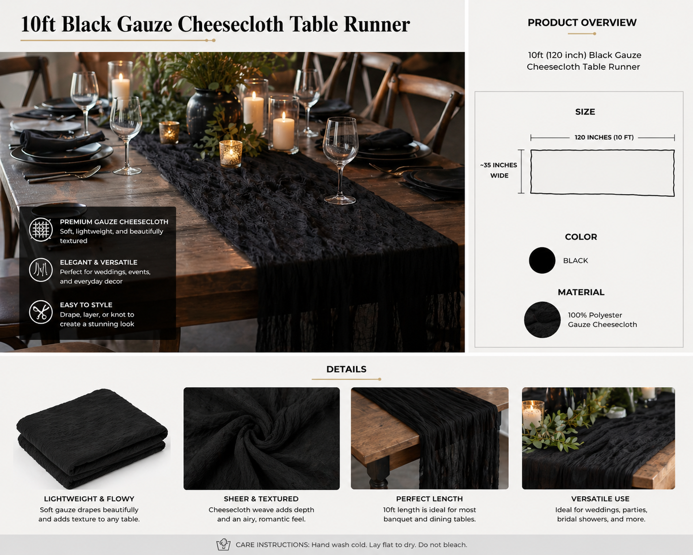 Black Elegance Linen Rental Package