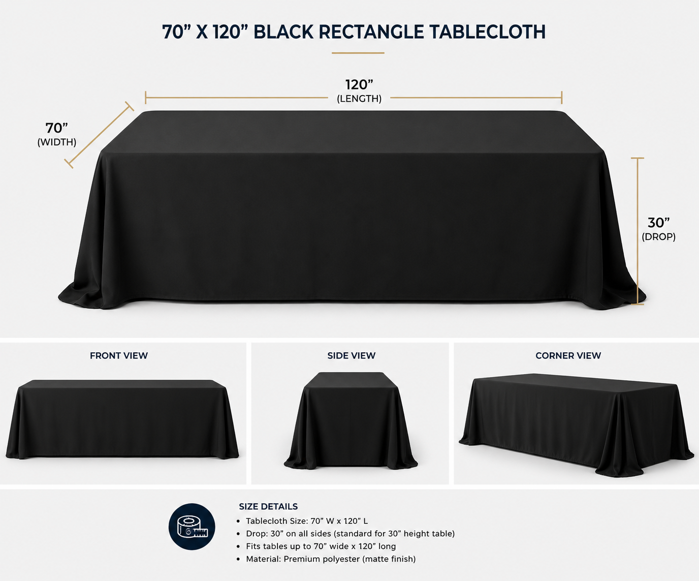 Black Elegance Linen Rental Package