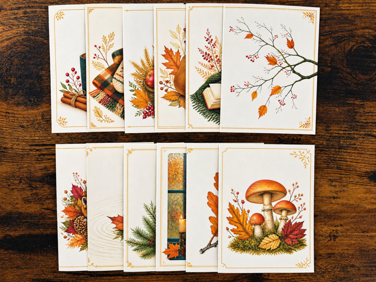 Autumn Moments, Mini Note Cards with Envelopes, Set of 12