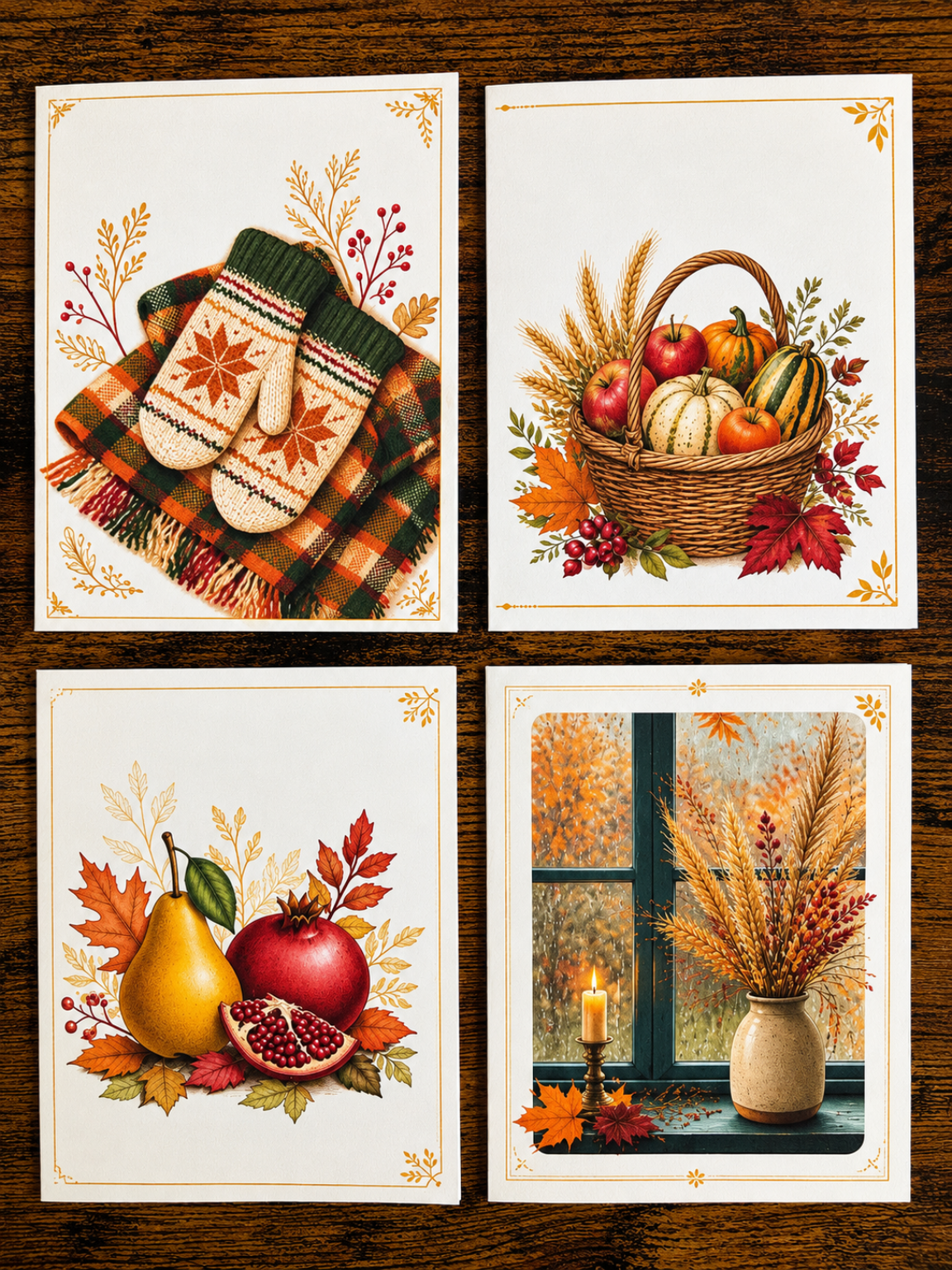 Autumn Moments, Mini Note Cards with Envelopes, Set of 12