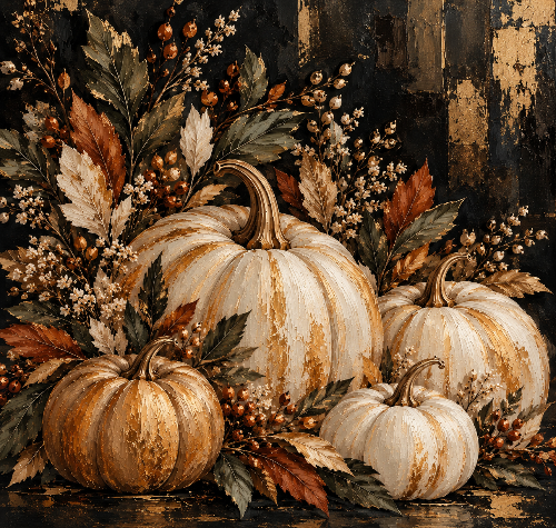 Golden Harvest | Moody Autumn Pumpkin Printable Wall Art
