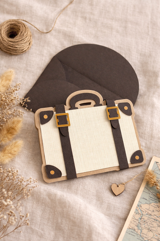 Always Wander Gently Vintage Suitcase Greeting Card
