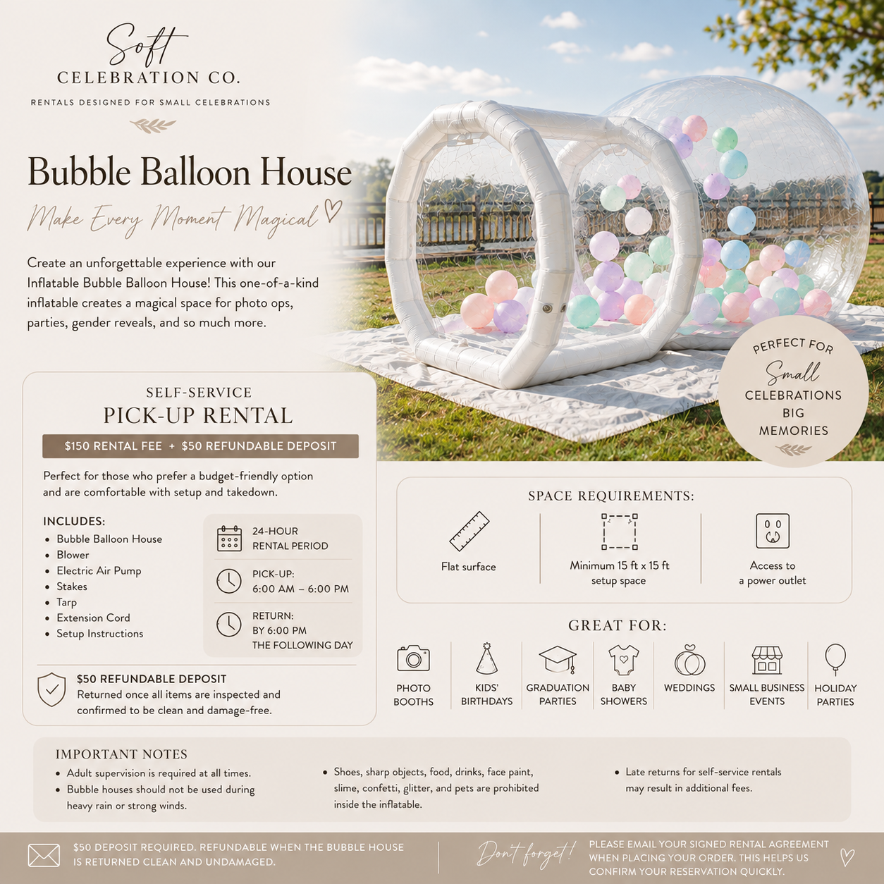 Soft Celebration Inflatable Bubble Balloon House Rental
